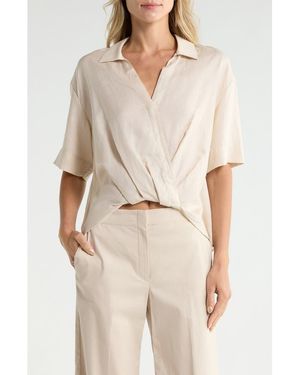Theory Twist High-Low Top - Natural