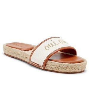 Cinq À Sept Josephine Embroidered Espadrille Slide Sandal - Brown