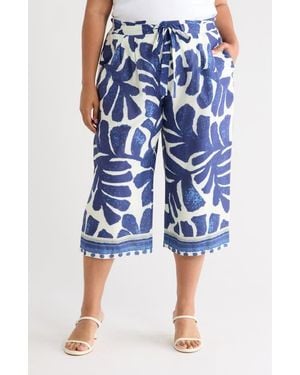 DR2 by Daniel Rainn Print Wide Leg Pants - Blue