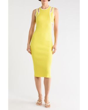 Longchamp Rib Bralette Top & Midi Dress Set - Yellow