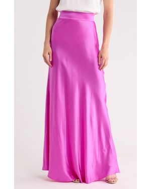 L'Agence Ryker Bias Cut Silk Maxi Skirt - Pink