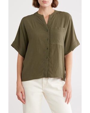 Tahari Split Neck Shirt - Green