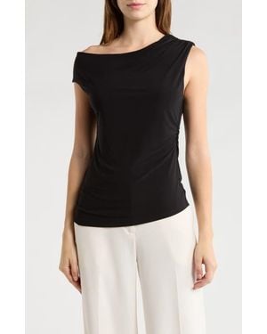 Leith Asymmetric One-Shoulder Top - Black