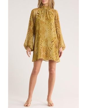 Matty M Evelyn Long Sleeve Dress - Yellow