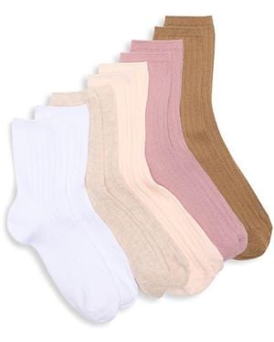 Nordstrom Rack 5-Pack Dressy Rib Quarter Socks - Pink