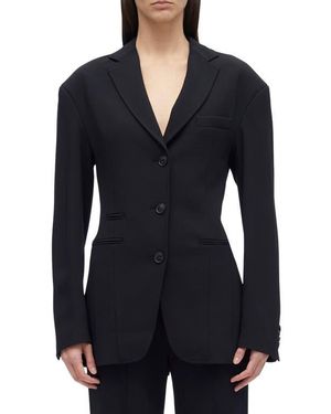 3.1 Phillip Lim Matte Crepe Cinched Blazer - Black