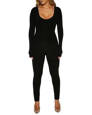 Naked Wardrobe Long Sleeve Jumpsuit - Black