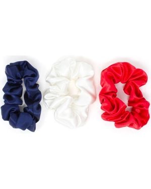 BLISSY Silk Scrunchie Hair Tie Set - Red