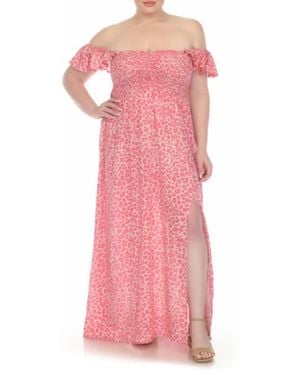 Boho Me Smocked Flutter Sleeve Maxi Dress - Pink