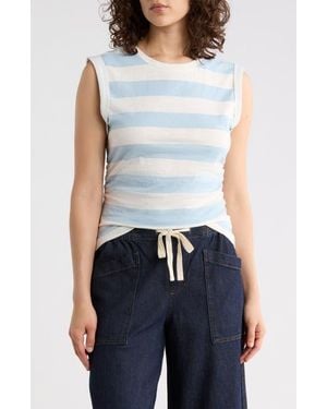 Sanctuary Ruched Side Muscle Tank - Blue