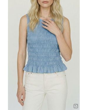 Vero Moda Nori Smocked Sleeveless Top - Blue