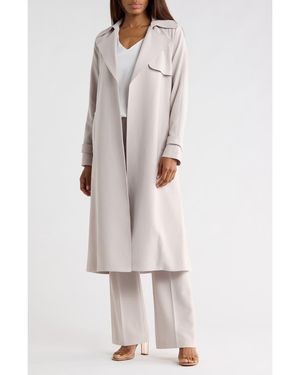 Theory Oaklane Modern Crepe Trench Coat - Gray