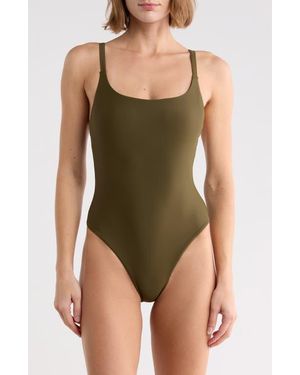 Vince Low Back Tank One-Piece Swimsuit - Green