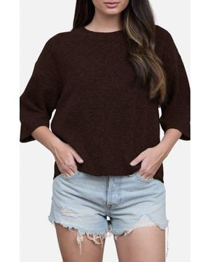Blu Pepper Crewneck Sweater With Elbow Length Sleeves - Black
