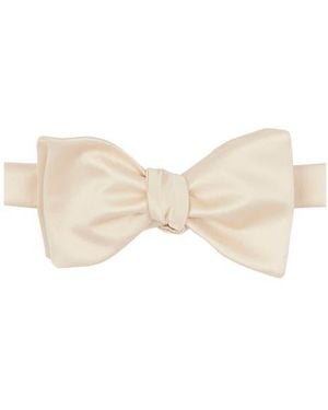 Con.struct Solid Satin Bow Tie - Natural