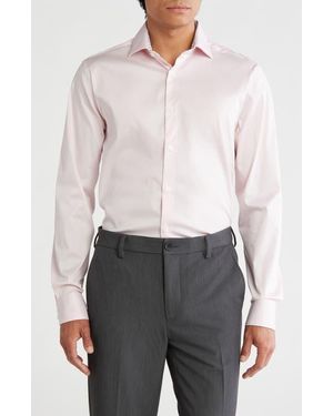 Ted Baker Slim Fit Solid Stretch Cotton Dress Shirt - Pink