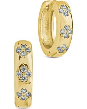 Sterling Forever Aisha Cubic Zirconia Star Huggie Hoop Earrings - Yellow