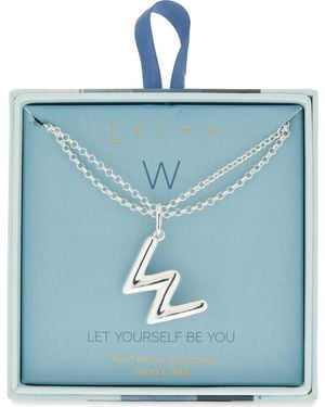Leith Lowercase Initial Bubble Pendant Necklace - Blue
