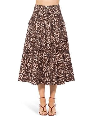 Alexia Admor Avery Cargo Midi Skirt - Brown