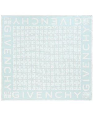 Givenchy Logo Print Silk Twill Square Scarf - White