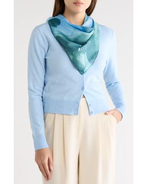 BCBGMAXAZRIA Ink Bloom Square Scarf - Blue
