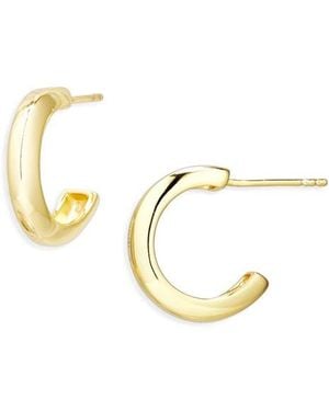 Argento Vivo Small Bar Scoop Hoop Earrings - Metallic