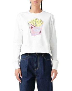 Grey Lab Fries Patch Sweatshirt - White