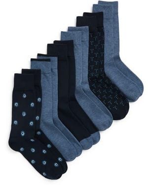 Ted Baker Assorted 6-Pack Crew Dress Socks - Blue