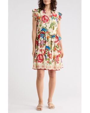 Julia Jordan Flutter Sleeve Dress - Red