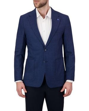 Report Collection Wool Blend Sport Coat - Blue