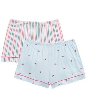 Jaclyn 2-Pack Piped Pajama Shorts - White