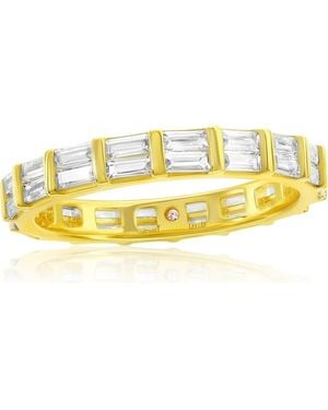 Suzy Levian Baguette Cubic Zirconia Eternity Band Ring - Yellow