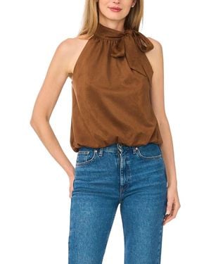 Halogen® Faux Suede Halter Bubble Top - Blue