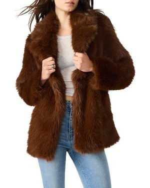 Steve Madden Kindra Faux Fur Coat - Brown