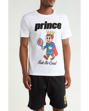 Prince Graphic Print Cotton-Blend T-Shirt - White
