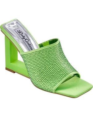 Lady Couture Rhinestone Wedge Slide Sandal - Green