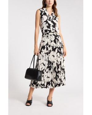 Nordstrom Rack Chiffon Pleated Midi Skirt - White