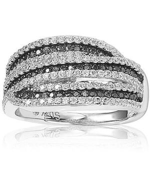 Suzy Levian Sterling Pave Set Cz Ring - Black