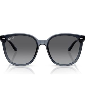 Ray-Ban 66Mm Polarized Oversize Irregular Sunglasses - Gray