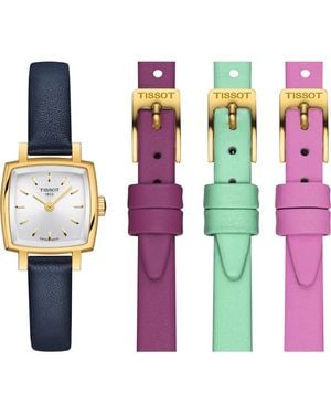 Tissot Lovely Summer Leather Strap Square Watch & Interchangeable Straps Set, 20Mm - Multicolor