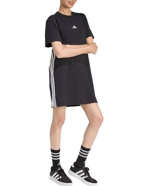 adidas Essential 3-Stripes T-Shirt Dress - Black