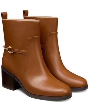 Stuart Weitzman Cecily Leather Bootie - Brown