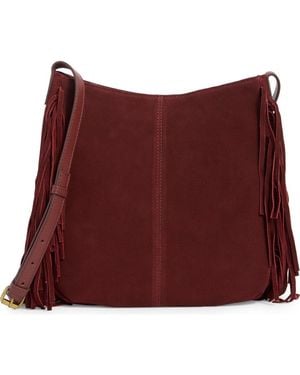 Lucky Brand Bran Nyra Suede Fringe Crossbody Bag - Red