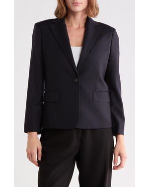 Theory Slim Fit Notch Lapel Virgin Wool Blazer - Blue