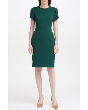 Calvin Klein Tulip Sleeve Sheath Dress - Green