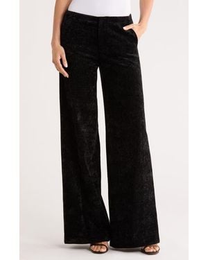 Alice + Olivia Conor Velvet Wide Leg Pants - Black