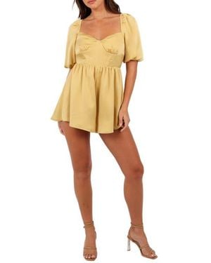 Petal & Pup Billie Open Back Satin Romper - Multicolor