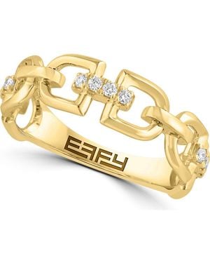 Effy 14K Plated Diamond Link Band Ring - Metallic