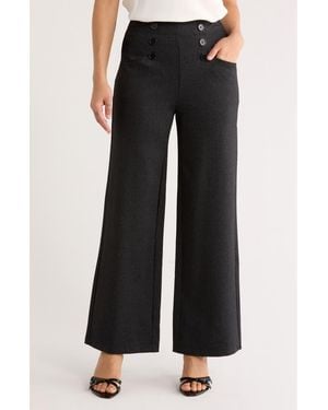 Max Studio Double Knit Sailor Pants - Black