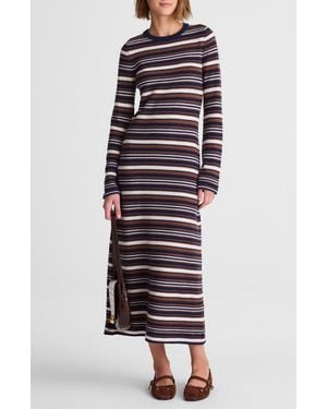 Madewell Crewneck Long Sleeve Merino Wool Sweater Maxi Dress - White